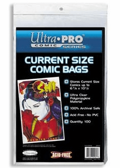 Ultra Pro Comic Protective Bags 100 Count Current Size