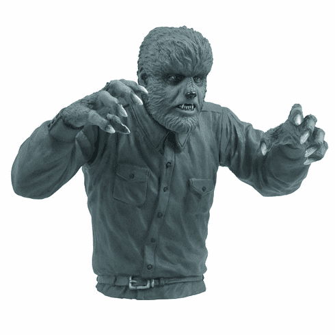 Universal Monsters Black and White Wolfman Bust Coin Bank