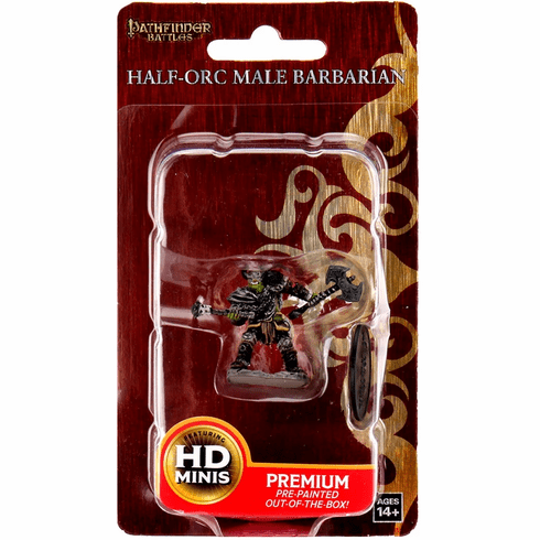 WizKids Pathfinder Battles Half-Orc Barbarian Male Premium Miniature