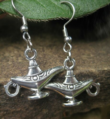Haunted  one wish a day Genie djinn lamp earrings