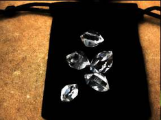Herkimer diamond and recharging pouch