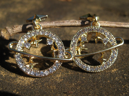 Powerful 4th Pentacle of Solomon Earrings Wealth and Riches