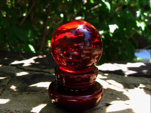 Rare Crimson Crystal ball Angel portal and ancient spells
