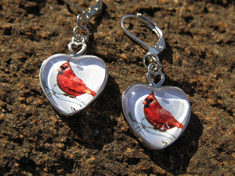 Spell Cast Cardinal Earrings Good luck Wealth Abundance