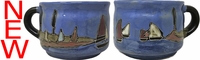 Mara Stoneware Stackable Mug - Sail Boats 16oz Mara Stoneware Stackable Mug - Sail Boats 16oz