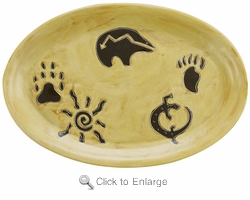 Mara Stoneware 16" Oval Platter - Southwest
