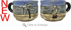Mara Stoneware Stackable Mug - Palm Trees 16oz