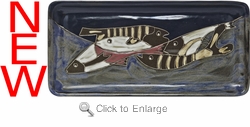 Mara Stoneware Sushi / Appetizer Plate - Fish School
