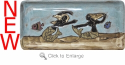 Mara Stoneware Sushi / Appetizer Plate - Mermaid