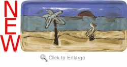 Mara Stoneware Sushi / Appetizer Plate - Palm Trees only $27.95 