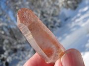 LMK-9 Pink Lemurian Crystal with Deep Etched Time Lines