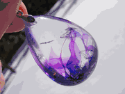 WS-04  Teardrop Pendant, purple Inclusions