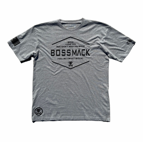 BITCH I LOVE YOU HEATHER GREY AND BLACK TEE