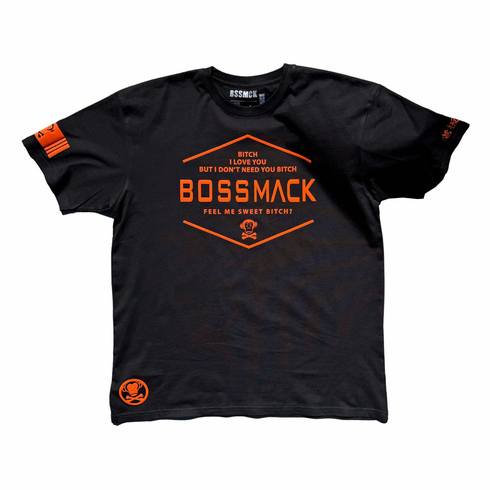 BITCH I LOVE YOU ORANGE AND BLACK TEE