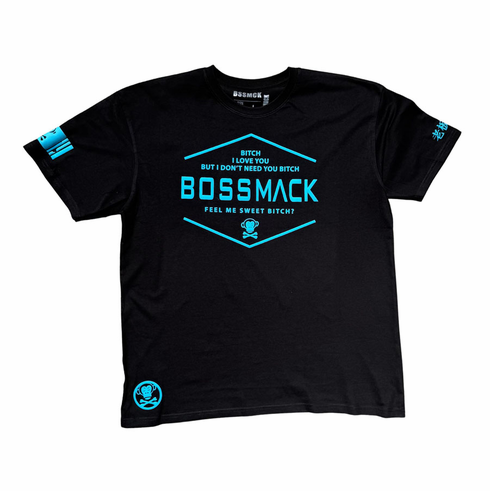BITCH I LOVE YOU POWDER BLUE AND BLACK TEE