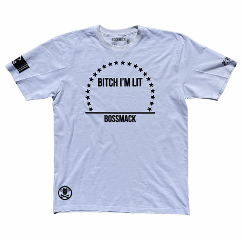 BITCH IM LIT WHITE AND BLACK TEE