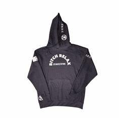 BITCH RELAX ARC BLACK AND GREY HOODIE
