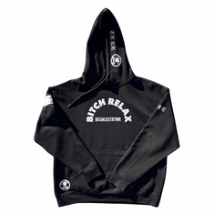 BITCH RELAX ARC BLACK AND WHITE HOODIE