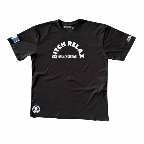BITCH RELAX ARC BLACK AND WHITE TEE