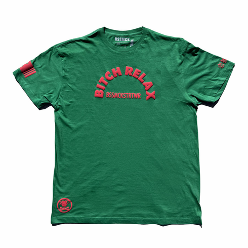BITCH RELAX ARC GREEN AND RED TEE