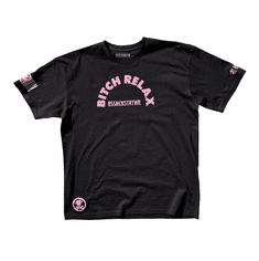 BITCH RELAX BLACK AND PINK TEE