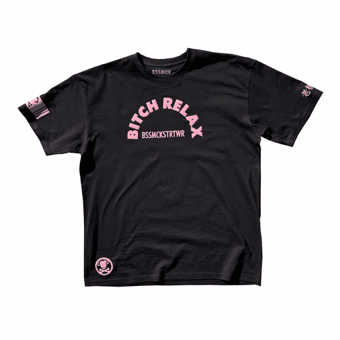 BITCH RELAX BLACK AND PINK TEE