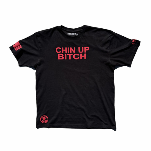 CHIN UP BLACK AND RED TEE