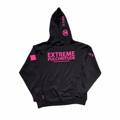 EXTREME PULCHRITUDE BLACK AND PINK HOODIE