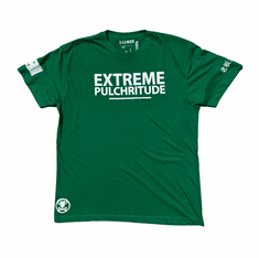 EXTREME PULCHRITUDE GREEN AND WHITE TEE