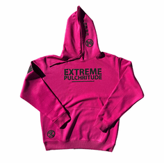 EXTREME PULCHRITUDE HOT PINK AND BLACK HOODIE