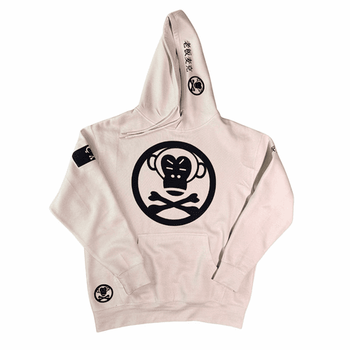 OG LOGO BEIGE AND BLACK HOODIE