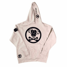 OG LOGO BEIGE AND BLACK HOODIE