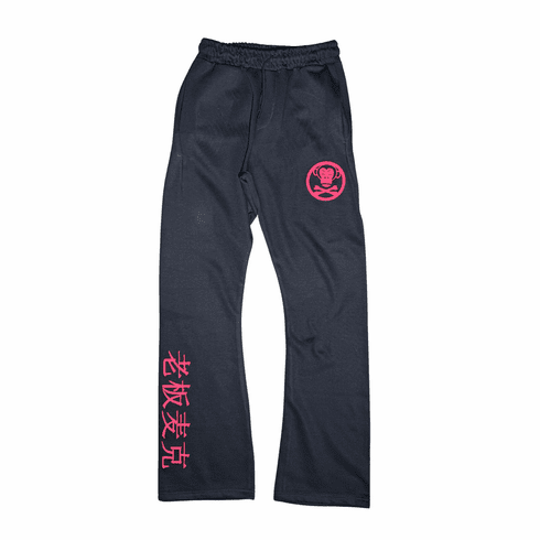 OG LOGO BLACK AND RED STACKED JOGGERS