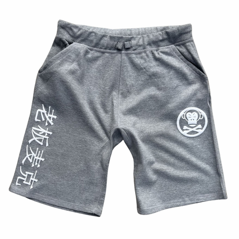 OG LOGO HEATHER GREY AND WHITE SHORTS