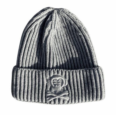 OG LOGO HEATHER GREY ON GREY BEANIE