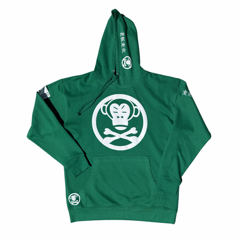 OG LOGO KELLY GREEN AND WHITE HOODIE