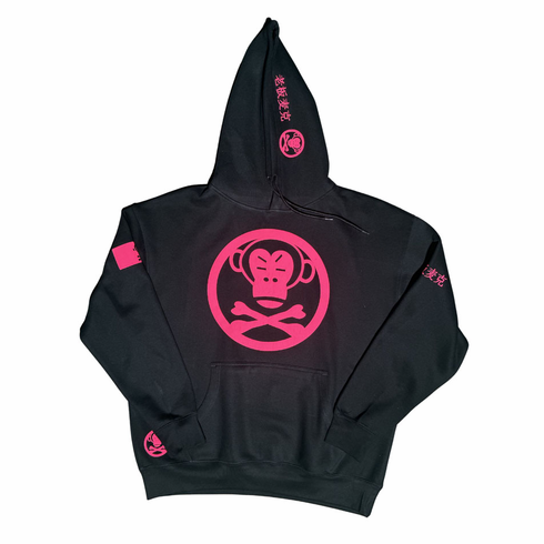 OG LOGO PINK AND BLACK HOODIE