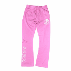 OG LOGO ULTRA PINK AND WHITE STACKED JOGGERS