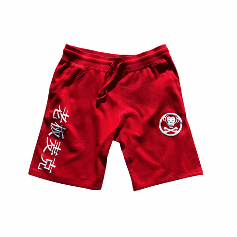 OG LOGO WHITE AND RED SHORTS