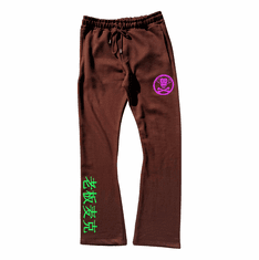 OG LORSGO BROWN PURPLE AND GREEN STACKED JOGGERS