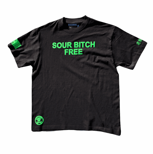 SOUR BITCH FREE GREEN AND BLACK TEE