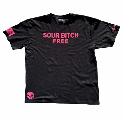 SOUR BITCH FREE PINK AND BLACK TEE