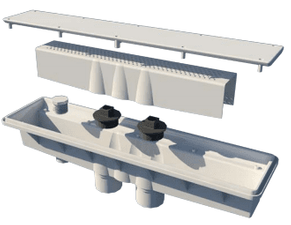 Pentair A&A AVSC Dual Suction Channel Drain w/ Dark Blue Standard Top 571938