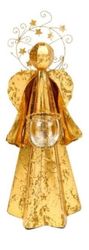 18 Gold Leaf Arch Angel With Glass Votive