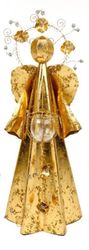 24 Gold Leaf Arch Angel With Glass Votive