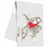 Alabama Hamdpainted Elephant with Red Bandana Towel