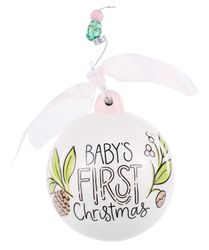 Babys First Christmas Pink Ornament
