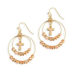 Beaded Prayer Champagne Earrings