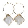 Capiz Shell Diamond Earrings