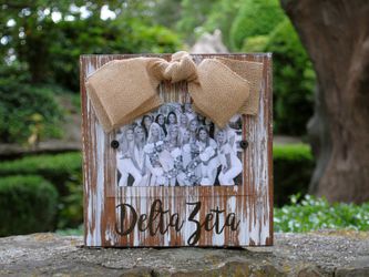 Delta Zeta Whitewashed Frame